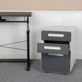 Flash Furniture Filing Cabinet, White/Charcoal HZ-AP535-02-DGY-WH-GG